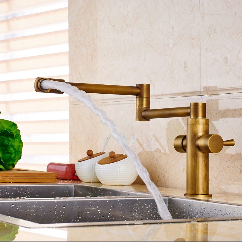 antique-laiton-pivotant-montage-sur-pont-salle de bain-font-b-cuisine-b-font-font-b-robinet-b-font