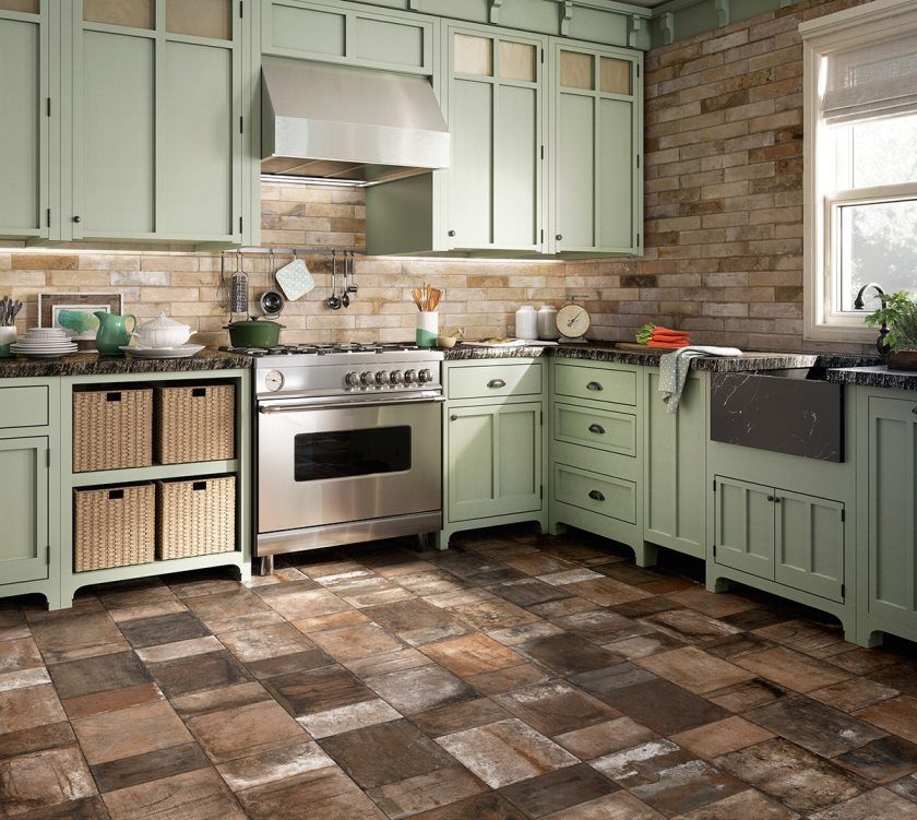 carreaux de sol en terre cuite pour cuisine