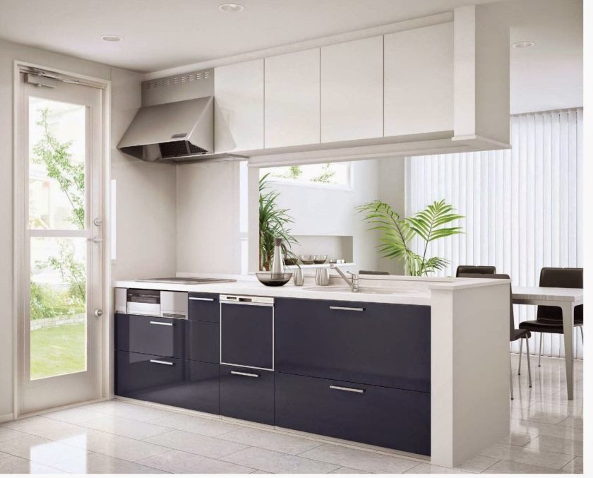 meubles-de-cuisine-ravissants-petits-espaces-cuisine-ouverte-design-avec-des-armoires-de-cuisine-modernes-flottantes-sur-l'ile-ainsi-que-des-sols-en-céramique-blancs-idées-idylliques-modernes-cuisine- armoires-appareils-et-fix