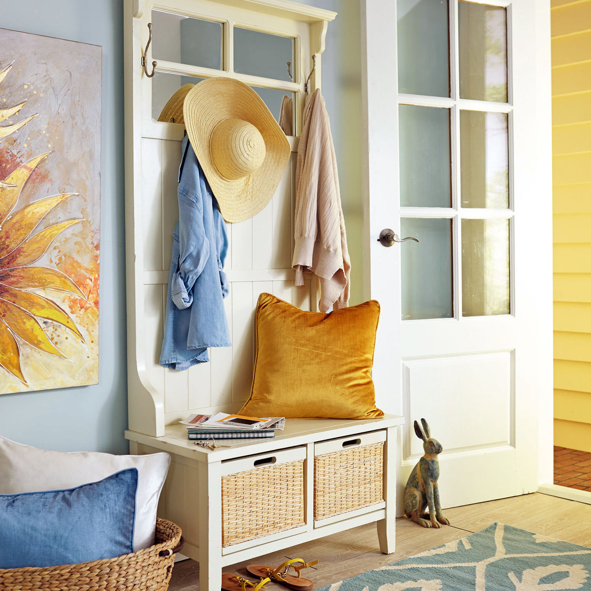 banc-d'alcott-hall-en-blanc-antique