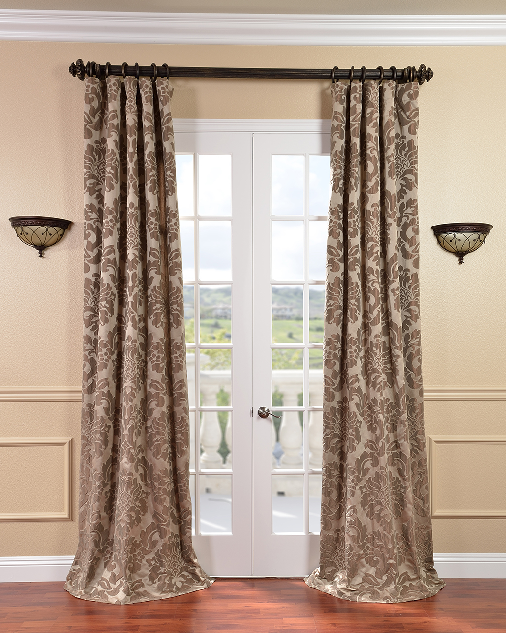 rideaux en jacquard de faux-soie astoria-taupe-champignon-p14741547