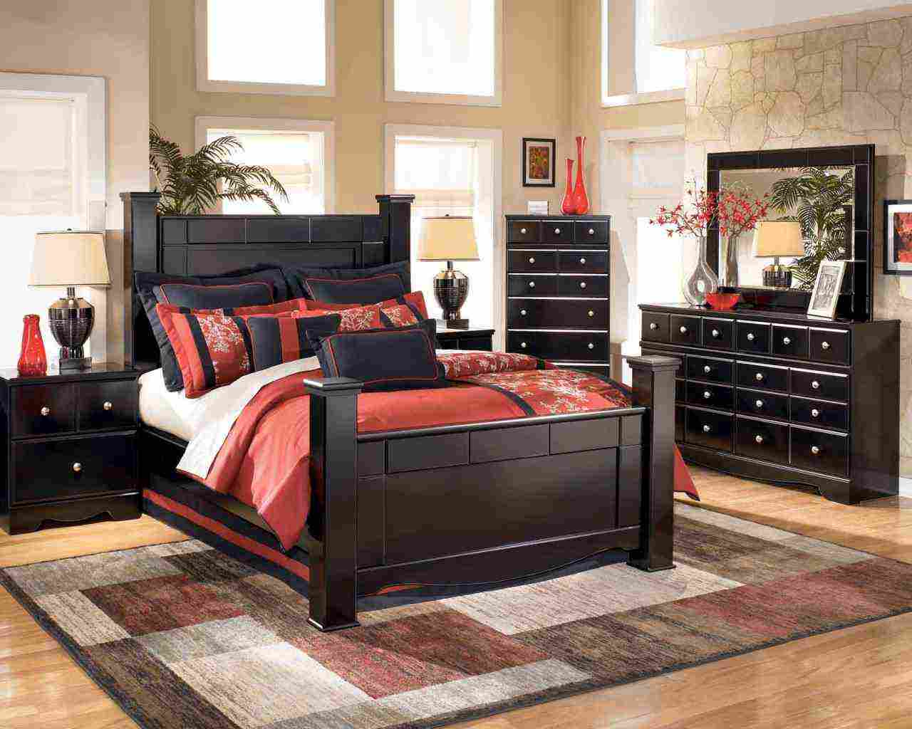 meubles-de-chambre-en-bois-noir