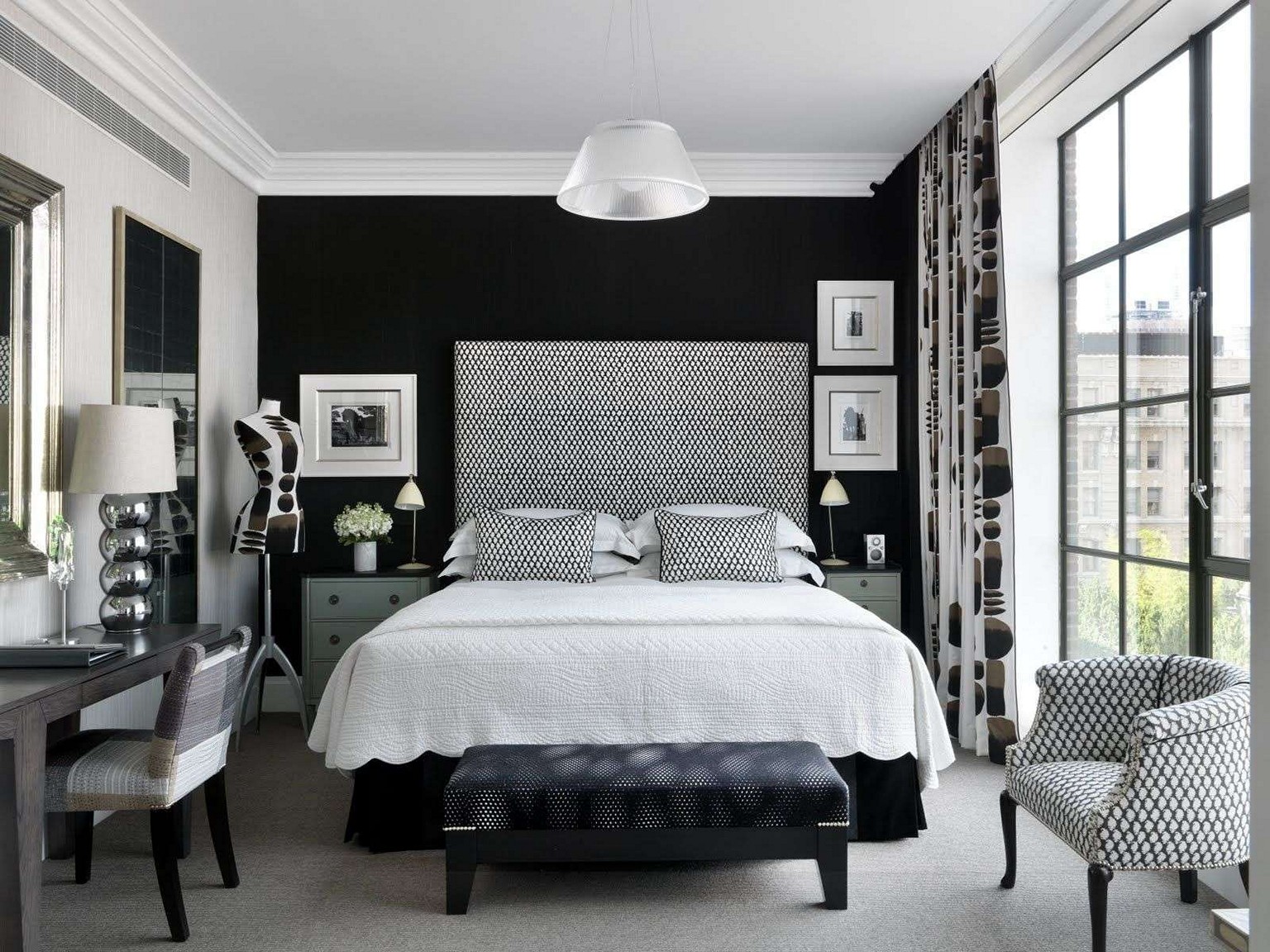papier peint chambre noir et blanc
