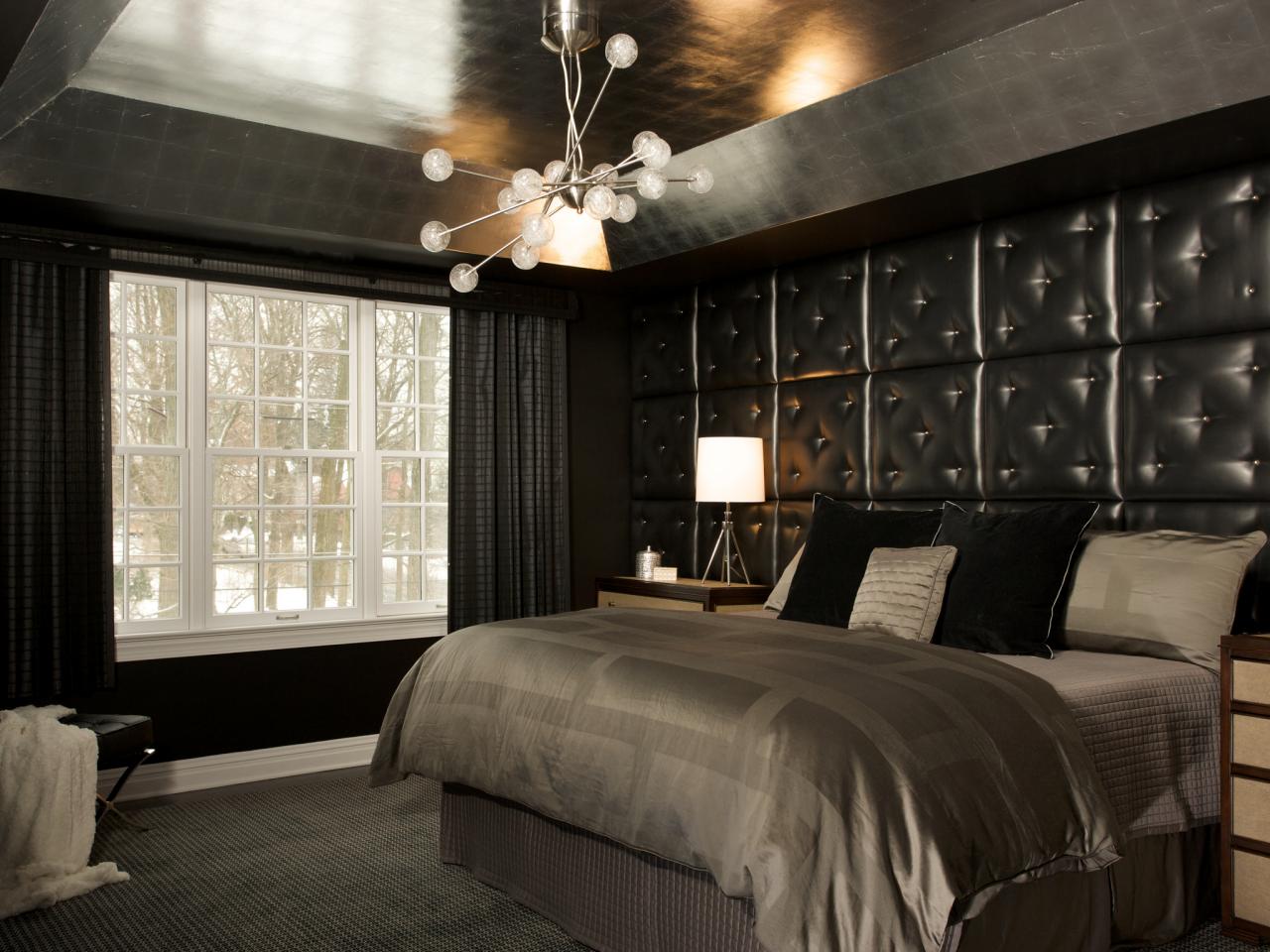 noir-chambre-avec-headbord en cuir