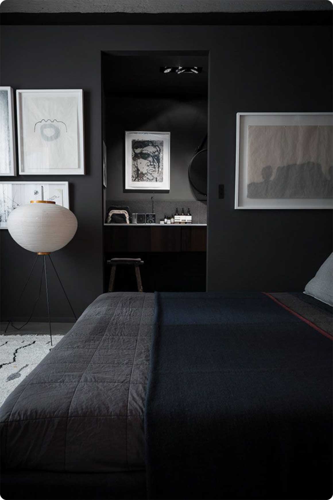 chambre entièrement noire
