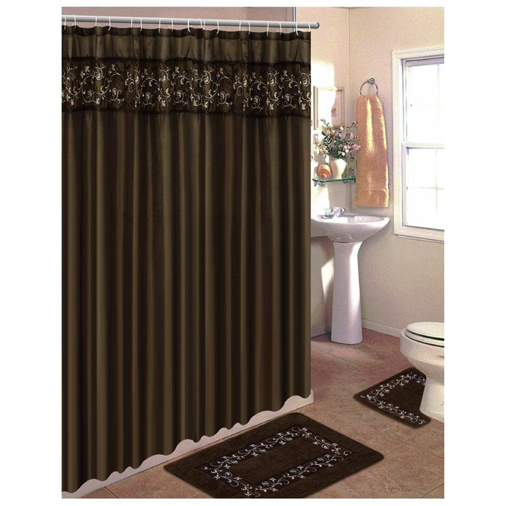 rideaux de douche marron fantaisie