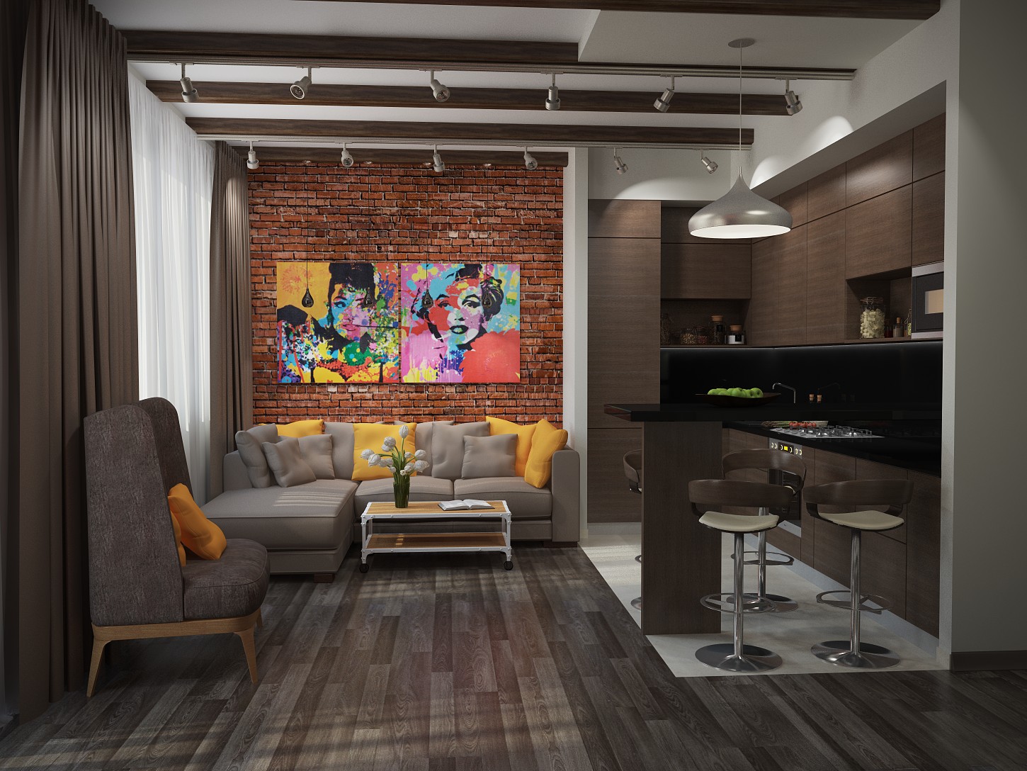 kuhnya-gostinaya-v-stile-loft