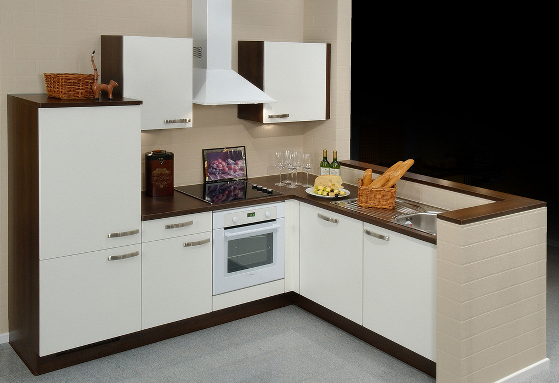 modèle d'armoire de cuisine simple d'angle blanc