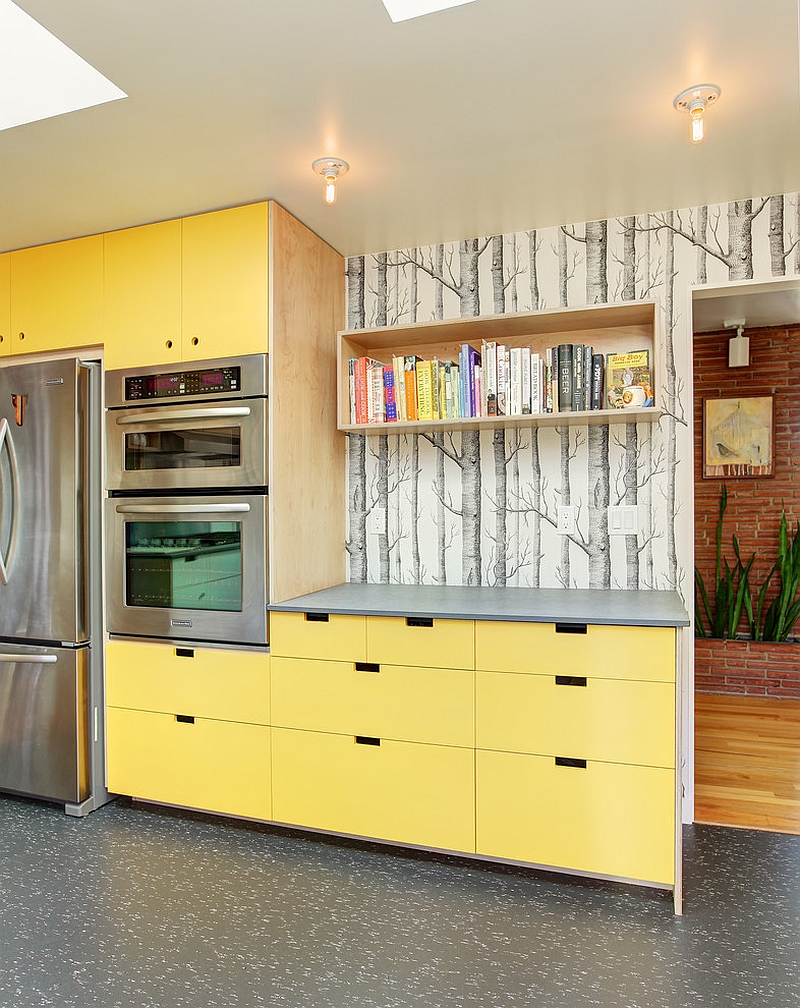 bois-papier peint-dans-la-cuisine-moderne