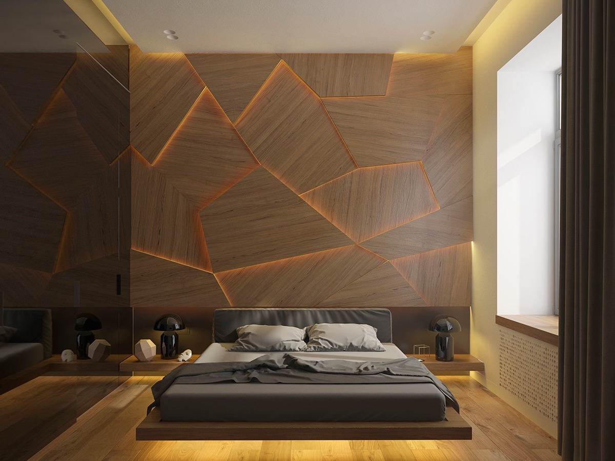 chambre-accent-mur-avec-éclairage-unique
