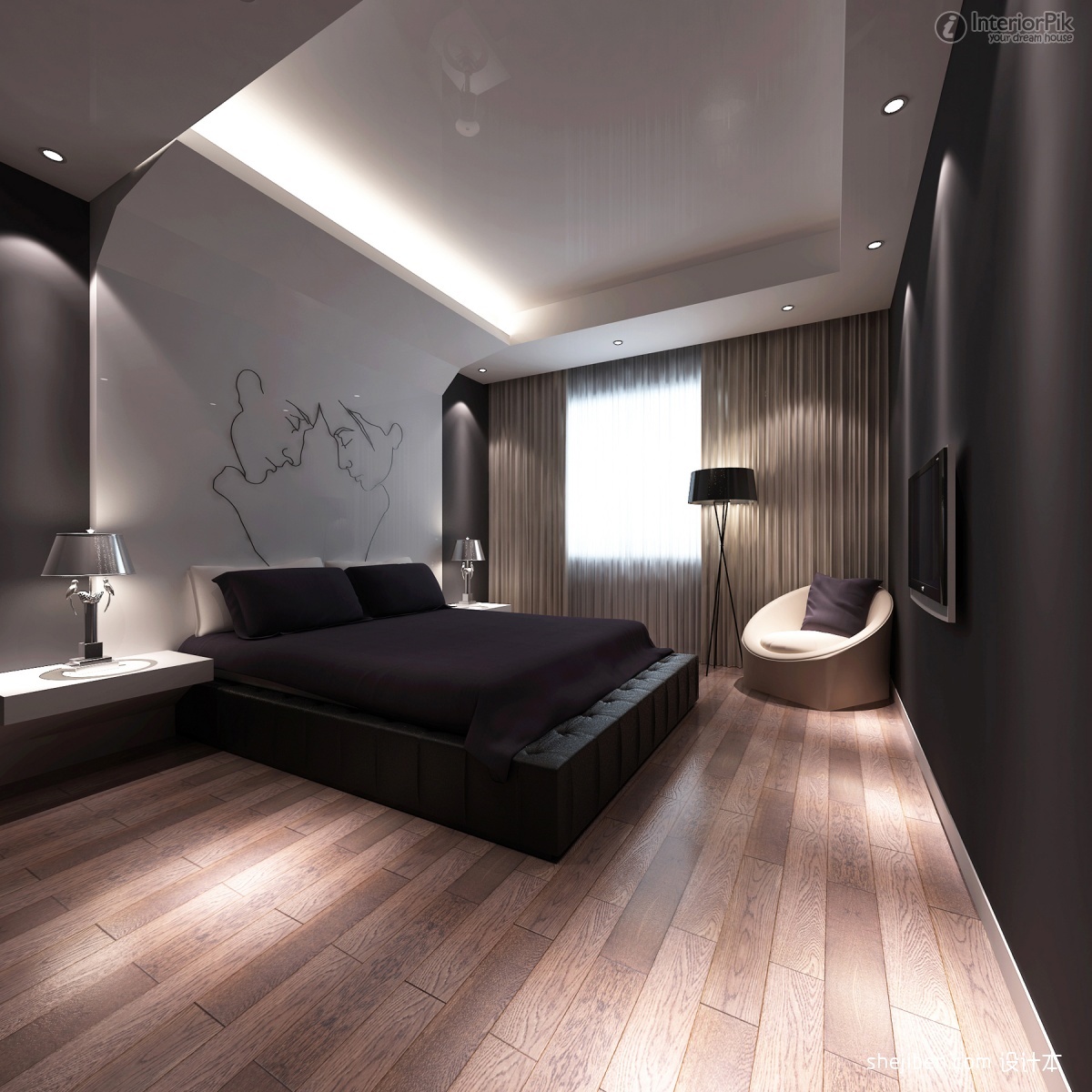 chambre-design-2013-superbe-moderne-chambre-design-idées-2013-décoration-intérieure-meubles-avec-lumière-encastrée-aussi-ingénierie-parquet-en-bois-et-lampe-debout-feat-contemporain-arrondi- chaise