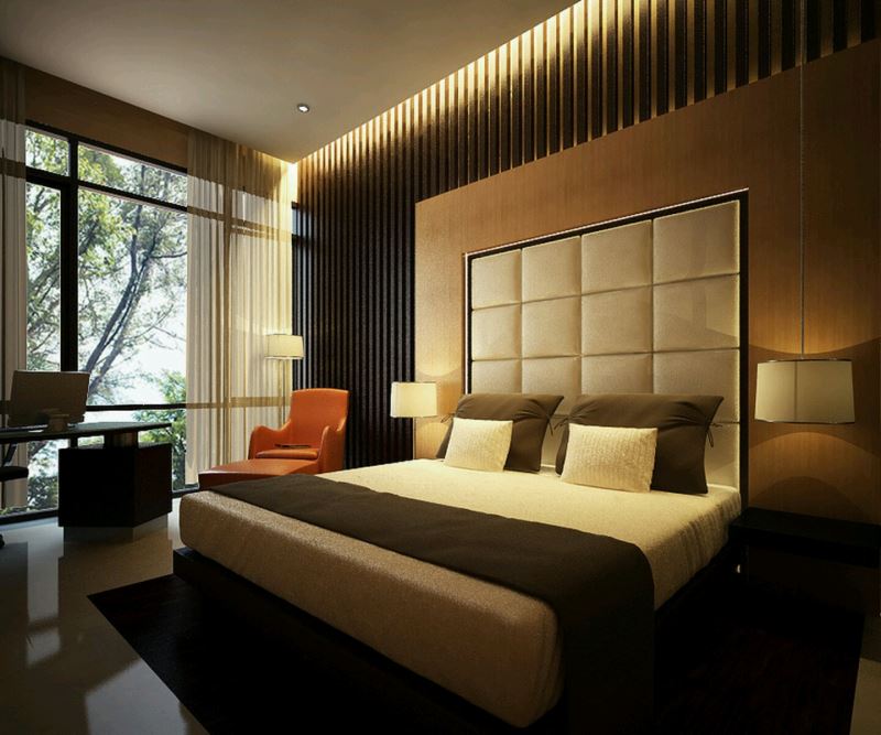 chambre-design-moderne-charmante-idées-moderne-chambres-lits-dessins