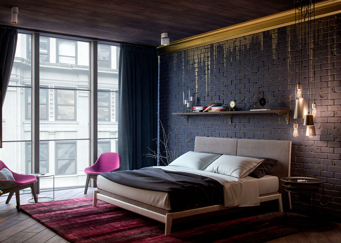 chambre noir-or