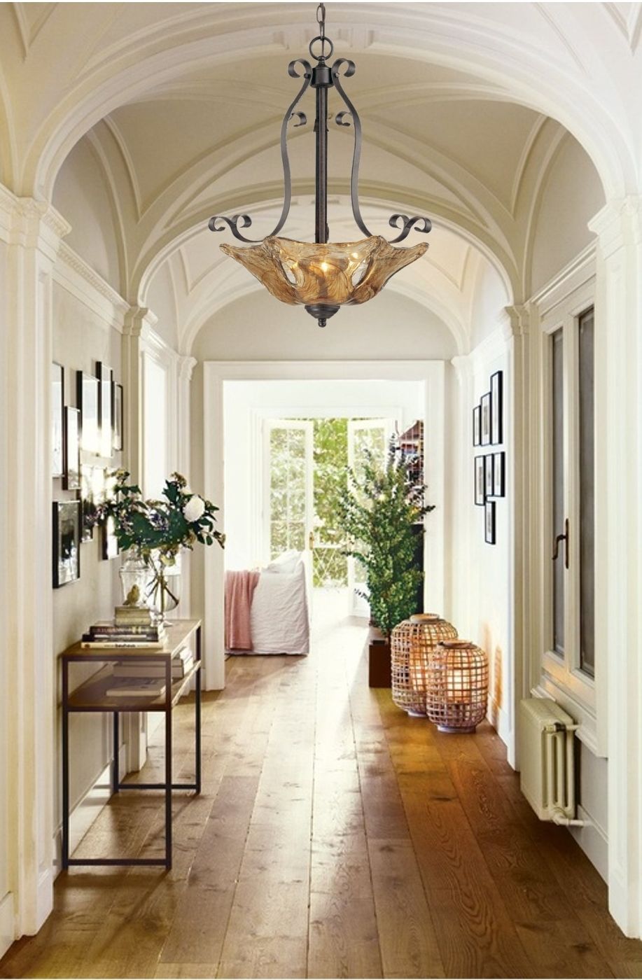 bronze-suspendu-élégant-pendentif-verre-soufflé à la main-fer-forgé-foyer-hall-d'entrée-b5de11dd5c6afb12da3a377a32c76ebc
