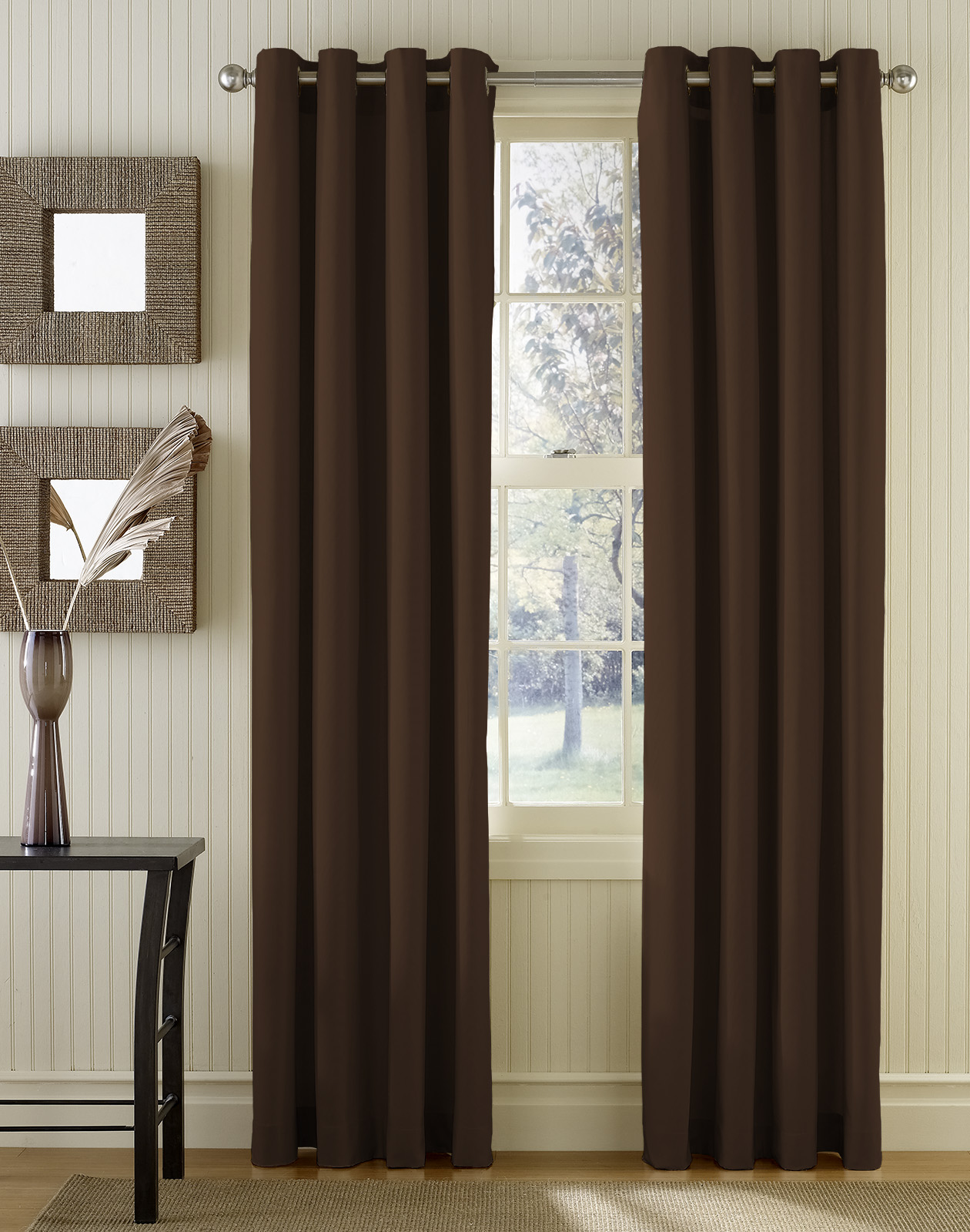rideau marron minimaliste