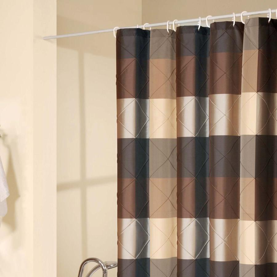 rideaux de douche à rayures marron