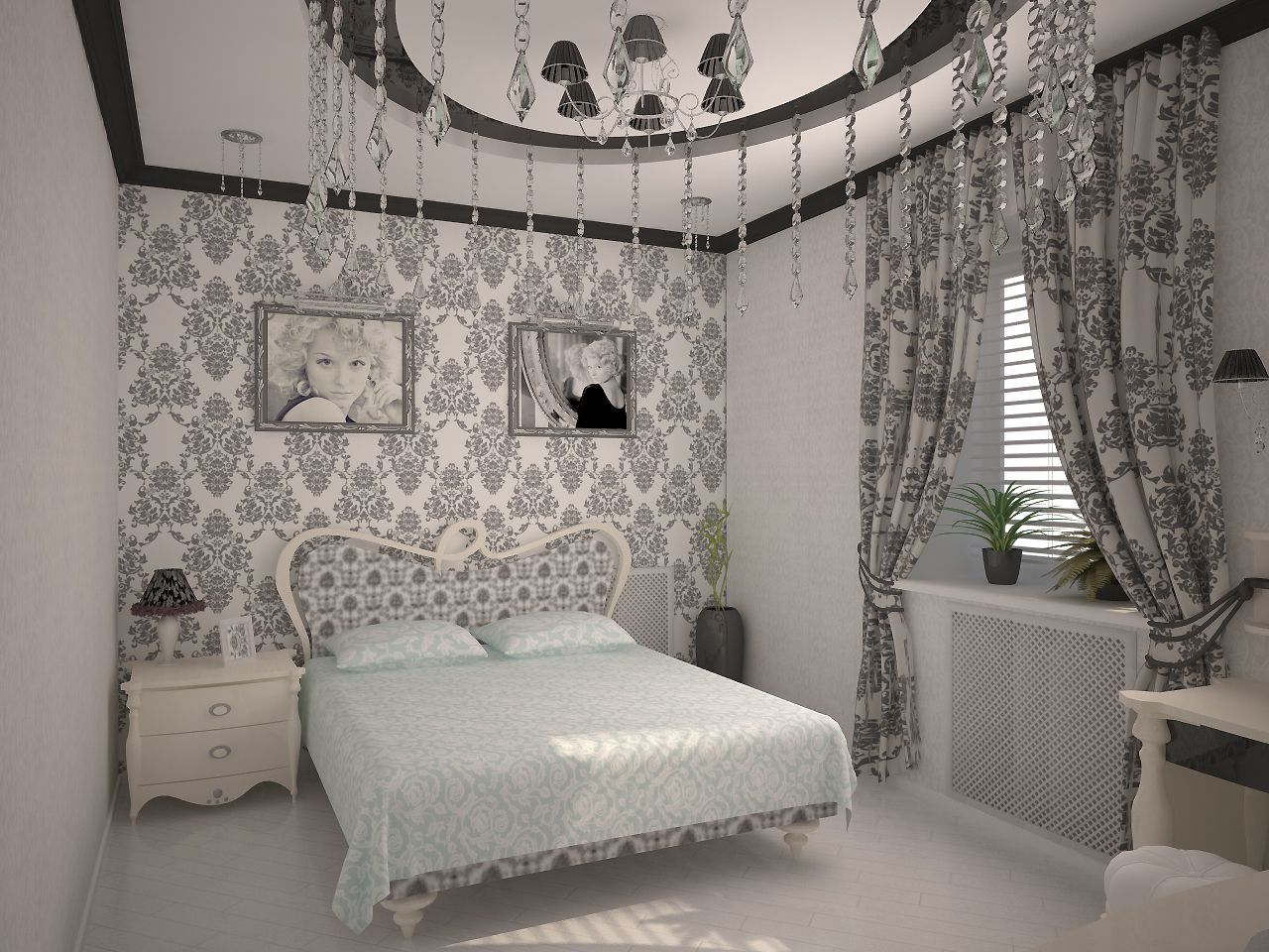 Rideaux gris à l'intérieur