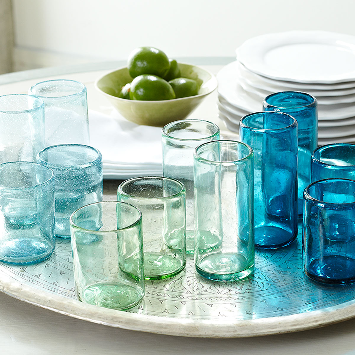 verres sur plateau