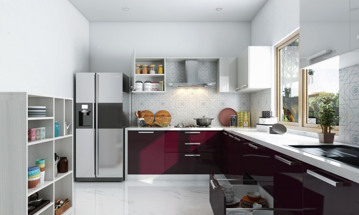 cuisine modulaire en forme d'harmonie