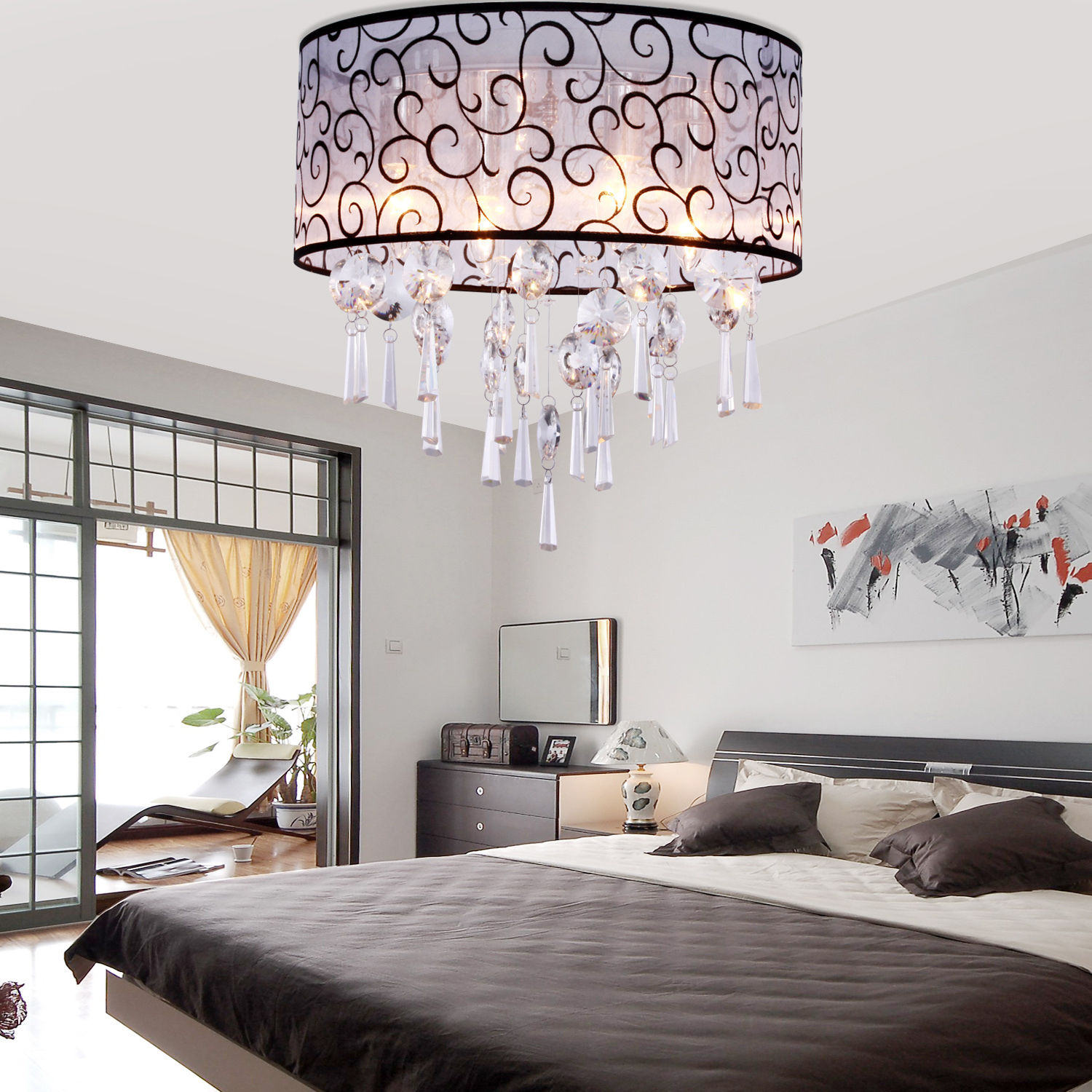 impressionnante-chambre-intérieur-accessoires-décoration-intègre-charmant-lit-king-size-complet-fabuleux-balcon-également-lustre-cristal-brillant-pour-moderne-plafond-design-inspiration-cristal-lustre