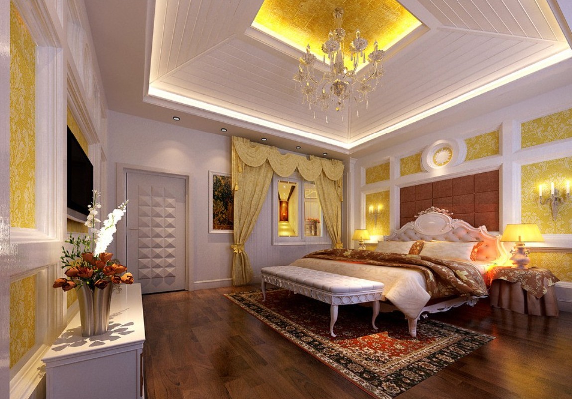 luxueux-master-chambre-designs-avec-plateau-en-bois-plafond