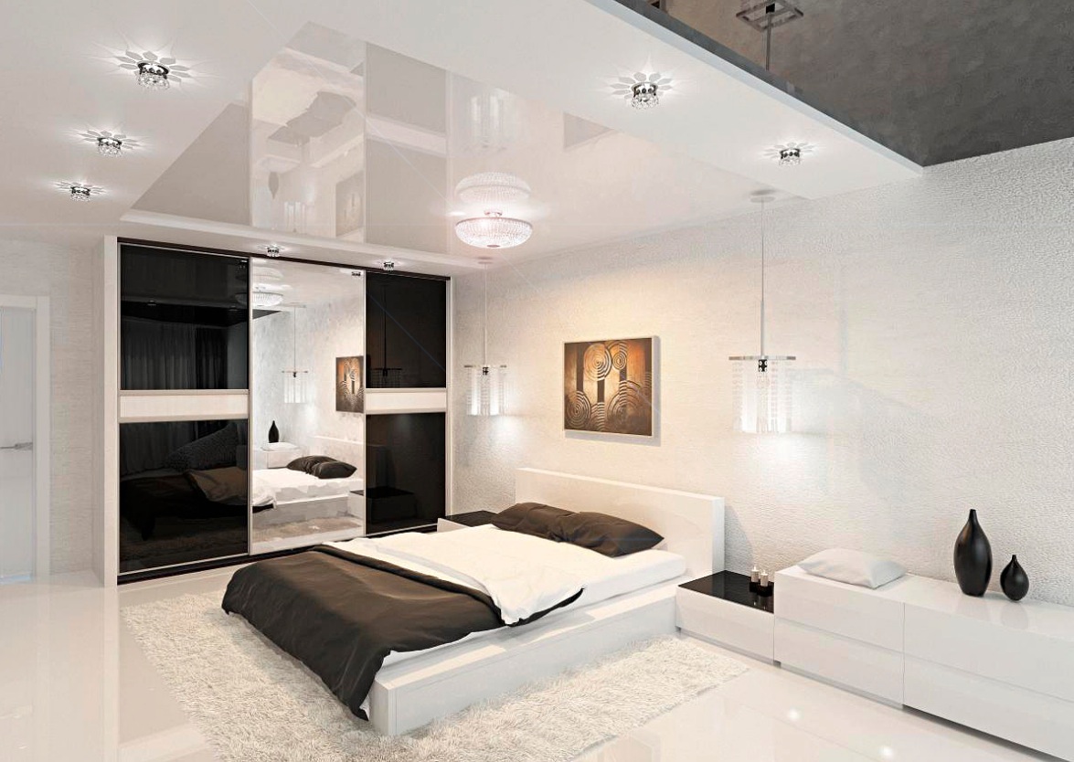 chambre moderne en noir et blanc