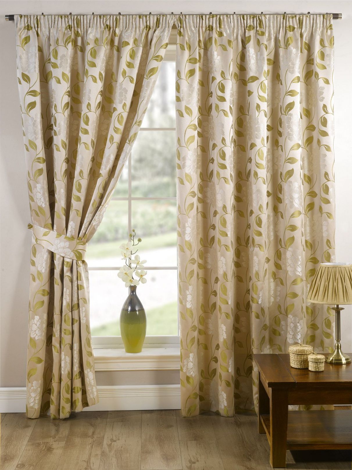 élégant-crayon-pli-ruban-top-doublé-motif-fleur-paire-de-rideaux-vert citron-crème-couleur-rideau-tailles-90-large-x-90-drop-7824-p