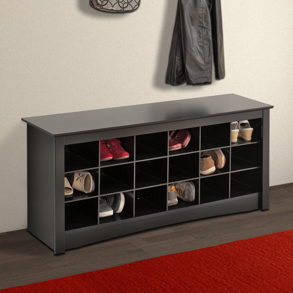 banc d'entrée en bois avec rangement pour chaussures