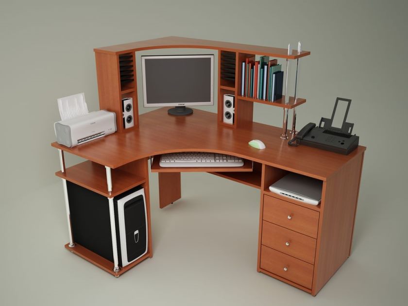 Bureau d'ordinateur d'angle