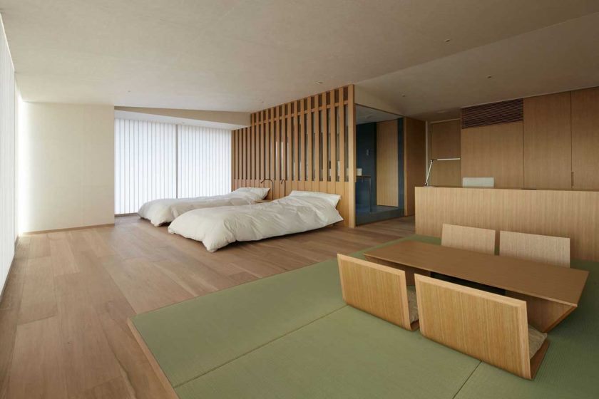 Concept de chambre minimaliste pour appartement à aire ouverte