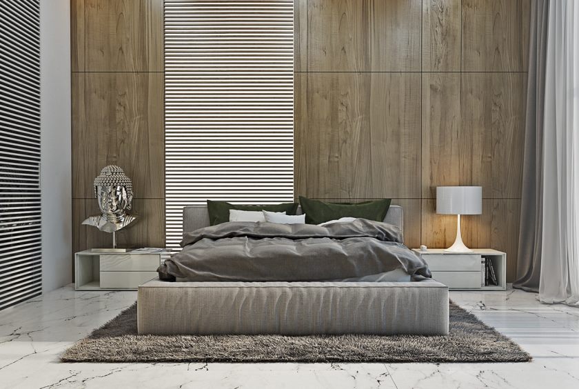 chambre à coucher moderne-minimaliste-style asiatique