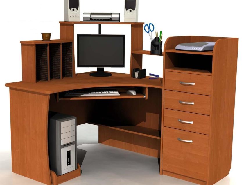 Bureau d'ordinateur d'angle