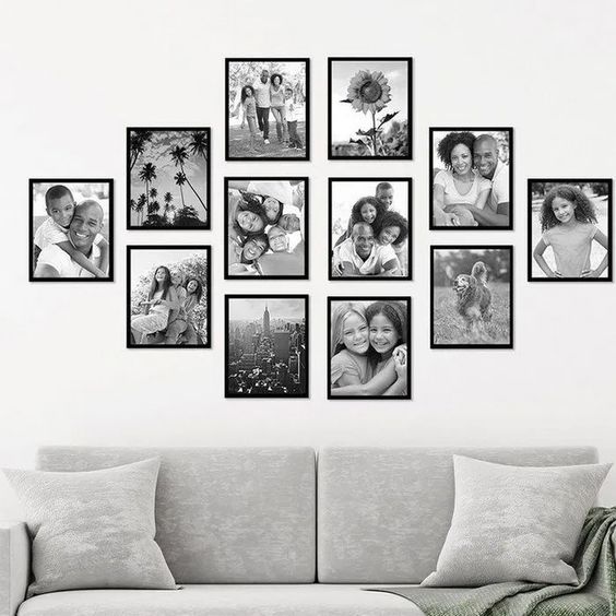 photos de famille en noir et blanc