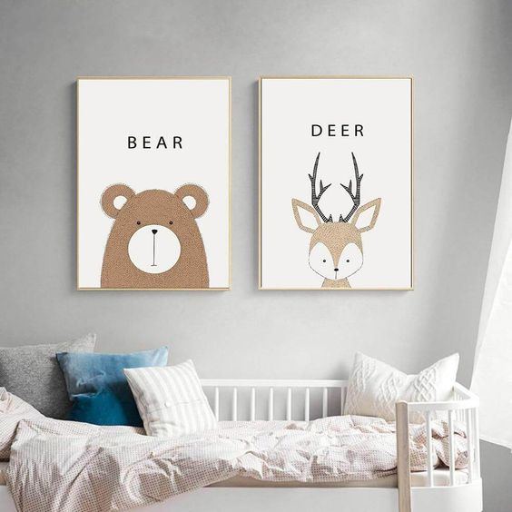 affiche: ours et cerf